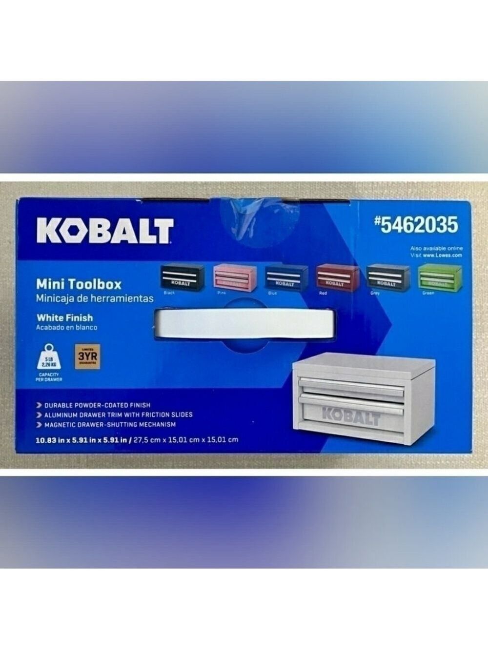 Kobalt Mini Tool Chest Make Up Organizer Craft Supplies White Metal Silv… - Picture 7 of 9